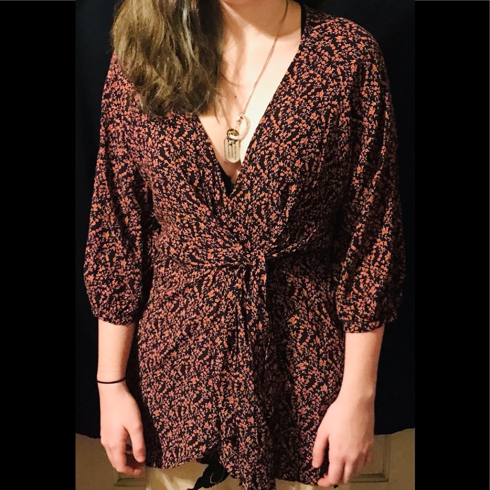 Free People “Clara” Floral Tunic size Small